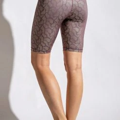 Purple Door Boutique Geo Foil Print Mauve Biker Shorts