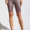 Purple Door Boutique Geo Foil Print Mauve Biker Shorts