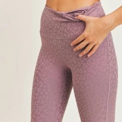 Mono B Athleisure Mono B Mauve Leopard Print Leggings