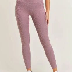 Mono B Athleisure Mono B Mauve Leopard Print Leggings