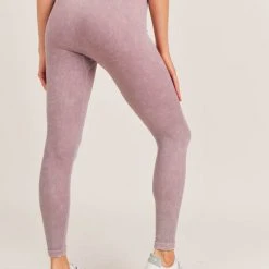 Mono B Athleisure New Arrivals Mono B Ribbed Essential Seamless Mauve Leggings