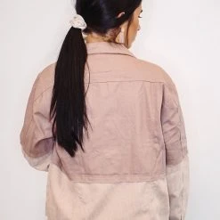 Purple Door Boutique Mauve Denim Colorblock Jacket