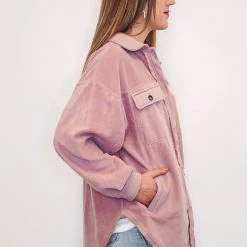 Purple Door Boutique New Arrivals Better With Fleece Mauve Jacket