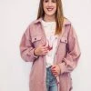 Purple Door Boutique New Arrivals Better With Fleece Mauve Jacket