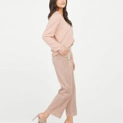 Spanx Stretch Twill Cropped Wide Leg Pant Mauve
