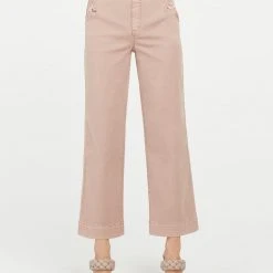 Spanx Stretch Twill Cropped Wide Leg Pant Mauve