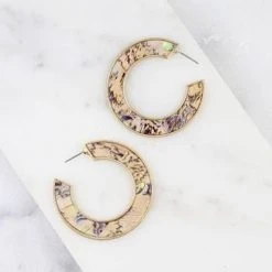 Caroline Hill 'Zurges Hoop' Earrings - Abalone Jewelry
