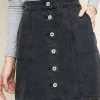 Purple Door Boutique 'Right Path' Denim Skirt - Charcoal Ladies'