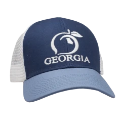 Peach State Pride 'Georgia' Mesh Back Trucker Hat - Navy & Lake Blue