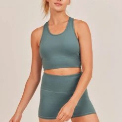 Mono B Athleisure Ladies' Mono B GREEN North Atlantic Racer Cropped Tank