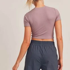 Mono B Athleisure Mono B Iris Cropped Athleisure Tee Ladies'