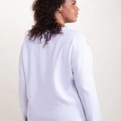 Purple Door Boutique Ladies' Mono B White Distressed Pullover Top