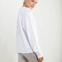 Purple Door Boutique Ladies' Mono B White Distressed Pullover Top