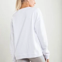 Purple Door Boutique Ladies' Mono B White Distressed Pullover Top