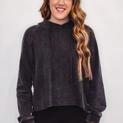 Mono B Athleisure New Arrivals Mono B Black Hooded Top