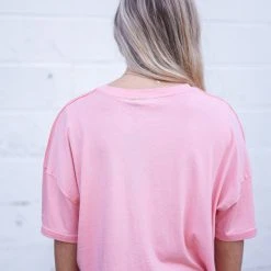 Mono B Athleisure Mono B Coral Pink Boxy Athleisure Top
