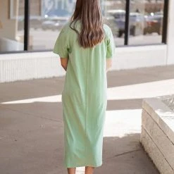 Mono B Athleisure Mono B Green T-Shirt Maxi Dress New Arrivals