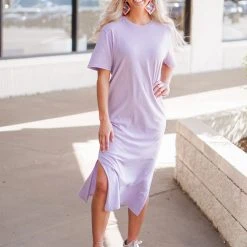 Mono B Athleisure Mono B Orchid T-Shirt Maxi Dress New Arrivals