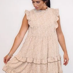 Purple Door Boutique Vintage Olive Tiered Babydoll Dress