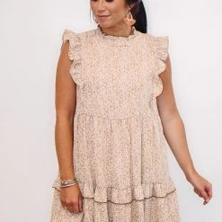 Purple Door Boutique Vintage Olive Tiered Babydoll Dress