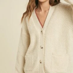 Purple Door Boutique Coziest Natural Button Front Cardigan New Arrivals