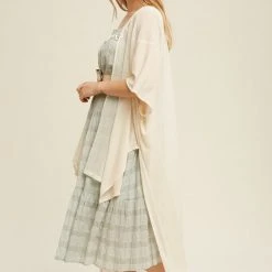 Purple Door Boutique Knit Duster In Natural