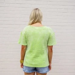 The Purple Door Boutique New Arrivals Summer Knit Neon Green Top