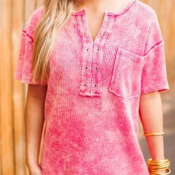 The Purple Door Boutique Summer Knit Fuchsia Top