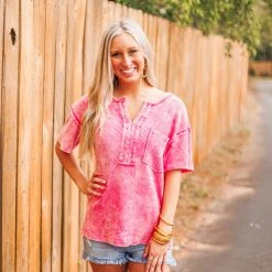 The Purple Door Boutique Summer Knit Fuchsia Top
