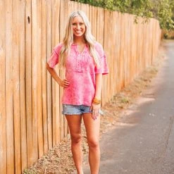 The Purple Door Boutique Summer Knit Fuchsia Top