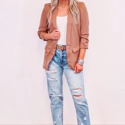 Purple Door Boutique Small Town Charm Hazelnut Blazer