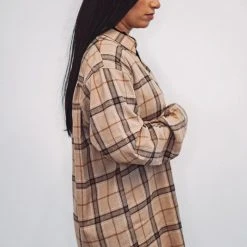 Purple Door Boutique New Arrivals Classic Tan Plaid Flannel Shirt