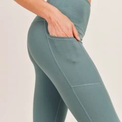Mono B Athleisure Mono B GREEN Leggings In North Atlantic Ladies'