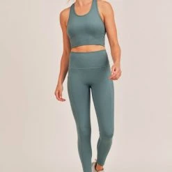 Mono B Athleisure Mono B GREEN Leggings In North Atlantic Ladies'