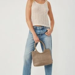 Purple Door Boutique New Arrivals Button Back Oatmeal Tank Top