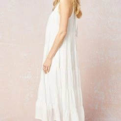 Purple Door Boutique Sunday Evening Off White Maxi Dress