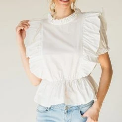 Purple Door Boutique Charming Off White Peplum Top New Arrivals