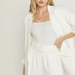 Purple Door Boutique Perfect Pair Off White Shorts