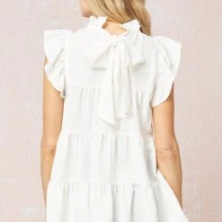 Purple Door Boutique Making Memories Off White Tiered Top