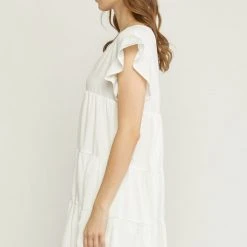 Purple Door Boutique Favored Off White Babydoll Dress