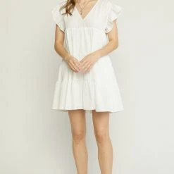 Purple Door Boutique Favored Off White Babydoll Dress