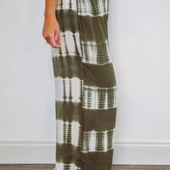 The Purple Door Boutique Tropical Breeze Olive Tie Dye Palazzo Pants Ladies'