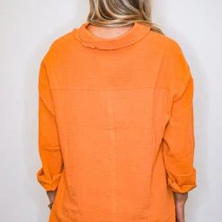 The Purple Door Boutique New Arrivals Sunset Stroll Orange Gauze Top