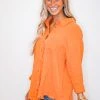 The Purple Door Boutique New Arrivals Sunset Stroll Orange Gauze Top