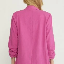 Purple Door Boutique Best Basic Magenta Linen Blazer