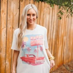 Purple Door Boutique New Arrivals Vintage White Hotel California Tee