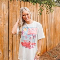 Purple Door Boutique New Arrivals Vintage White Hotel California Tee