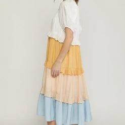 Purple Door Boutique Prettiest Pastels Colorblock Midi Dress