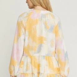 Purple Door Boutique Summer SALE Pink Pastels Watercolor Babydoll Top