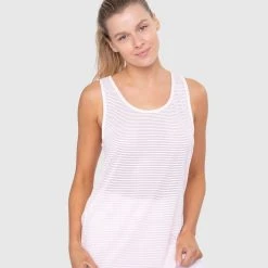 Mono B Athleisure Mono B Pink Mesh Racerback Tank Top